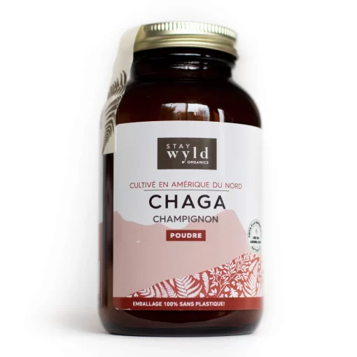 Stay Wyld Organics – Chaga Mushroom Capsules (Bottle of 60)